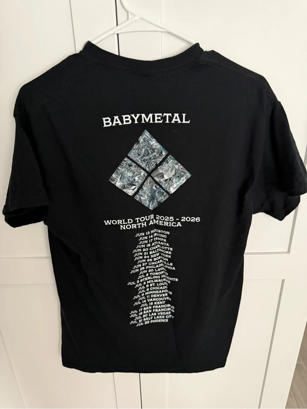 BABYMETAL 2025-2026 world tour Tee size medium